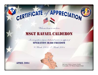 Iraqi Freedom Cert